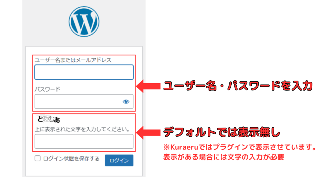 WordPressへのログイン画面の画像