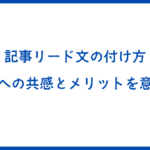 記事リード文の付け方