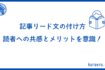 記事リード文の付け方